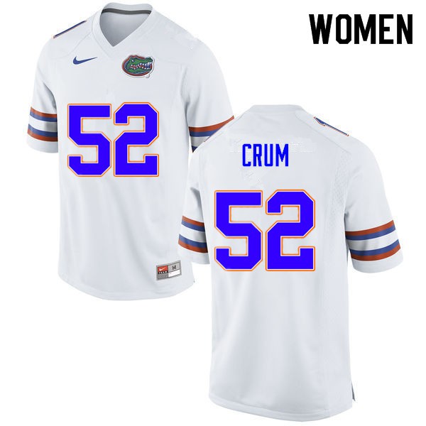 Women #52 Quaylin Crum Florida Gators College Football Jerseys White